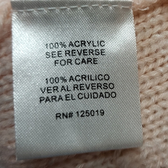 Joseph A - Peach, Cowl Neck, Cable Knit Sweater with Loose Fit Waist - Size S - Picture 5 of 6